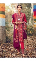 Embroidered Khaddar Shirt Front  Digital Printed Khaddar Shirt Back & Sleeves  Dyed Khaddar Trouser  Digital Printed Viscose Shawl