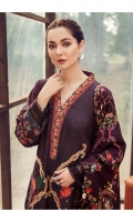 Embroidered Silk Karandi Shirt Front  Digital Printed Silk Karandi Shirt Back & Sleeves  Dyed Silk Karandi Trouser  Digital Printed Viscose Shawl