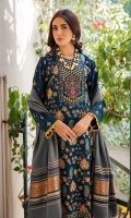 Embroidered Khaddar Shirt Front  Sequenced Embroidered NeckLine Embroidered Khaddar Sleeves Dyed Khaddar Back Dyed Khaddar Trouser Fancy Woven Lurex Shawl Embroidered Lace 2.5 Yards