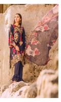 Printed Shirt with Embroidered Front 3.25 Yards Printed Bamber Chiffon Dupatta 2.73 Yards Dyed Trouser 2.65 Yards Embroidered Daman Lace on Tissue 30” 01 Piece Embroidered Trouser Motifs 02 Pieces