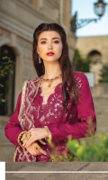Full Embroidered Linen Shirt 3.25 Yards Heavy Embroidered Net Dupatta 2.65 Yards Dyed Linen Trouser 2.65 Yards Shirt Back and Sleeves Embroidered Border on Tissue – 70” 01 Piece