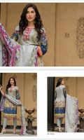 3 Meters Printed Lawn Shirt  2.5 Meters Lawn Dupatta  2.5 Meters Trouser