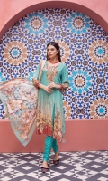 -Shirt Digitally Printed Embroidered Sequin Linen Front with Digitally Printed Back an Sleeves -Dupatta Digitally Printed Pure Embroidered Chiffon -Premium Dyed Trouser