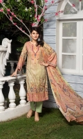 Shirt Digitally Printed Chikan Kari Embroidered Linen Dupatta Digitally Printed Pure Chiffon Trouser Premium Dyed