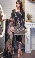 Shirt: Lawn Â (Machine & Hand Â Embroidered) Dupatta: Chiffon (Digital Print) Â 2.5 Meter Trouser:Â  Cotton 2.25 Meter