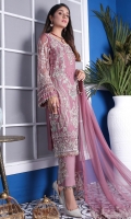 CHIFFON WITH HAND MADE, DUPPATA 2.5 MTR NET EMBROIDERED & 2.5 MTR COTTON TROUSER