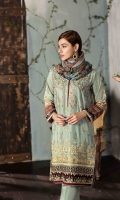 EMBROIDERED FRONT PRINTED BACK AND SLEEVES EMBROIDERED BORDER FOR FRONT CHIFFON PRINTED DUPATTA PLAIN TROUSER