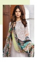 LAWN PRINT EMBROIDERED FRONT LAWN PRINTED BACK LAWN PRINTED SLEEVES LAWN PRINTED BORDER FOR FRONT CRINKLE CHIFFON PRINTED DUPATTA PLAIN TROUSER