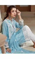 Neps Lawn Embroidered Front And Back Neps Lawn Embroidered Sleeves Organza Embroidered Neckline Patch Organza Embroidered Border For Front And Back Organza Embroidered Border For Sleeves Organza Embroidered Pallu Chiffon Embroidered Dupatta Plain Trouser