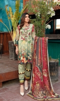Embroidered Lawn Broshia Chiffon Dupatta Plain Trouser
