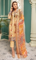 Embroidered Linen Cotail Shirt Embroidered Chiffon Dupatta Plain Trouser