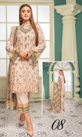 Embroidered Linen Cotail Shirt Embroidered Chiffon Dupatta Plain Trouser