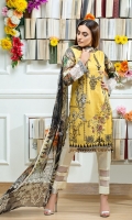 03 pcs unstitched luxury embroidered Jacquard Lawn suits Embroidered Jacquard Lawn Shirt Digital Printed Pure Chiffon Dupatta Dyed + Embroidered Trouser 