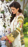 Embroidered Cotton Net Dupatta Digitally Printed Front, Back & Sleeves Digitally Printed Lawn Trouser 2 Embroidered Borders