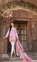 3 Piece Lawn Suit,1.25 Meter Front,1.25 Meter Back Shirt,0.75 M Sleeves,Embroidered Neckline,Emb Front Border,Emb Sleeves Border,2.5 Meter Pure Chiffon Dupatta,2.5 Meter Trous