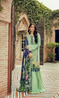 Embroidered Jacquard Lawn Front                                  01.25 meters  Jacquard Lawn Back                   01.25 meters  Jacquard Lawn Sleeves               0.65 meters  Cambric Trouser                          02.5 meters  Printed Chiffon Dupatta              02.5 meters