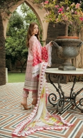 Printed Lawn Front                1.25 meters  Printed Lawn Back                 1.25 meters  Printed Lawn Sleeves             0.65 meters  Cambric Trouser                     2.5 meters  Printed Silk Dupatta                2.5 meters  Accessories       Embroidered Neckline             01