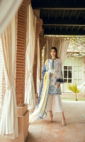 Embroidered Lawn Front           01.25 meters  Printed Lawn Back                     01.25 meters  Printed Lawn Sleeves                 0.65 meters  Cambric Trouser                         02.5 meters  Printed Chiffon Dupatta              02.5 meters