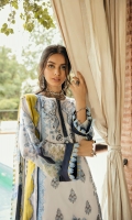 Embroidered Lawn Front           01.25 meters  Printed Lawn Back                     01.25 meters  Printed Lawn Sleeves                 0.65 meters  Cambric Trouser                         02.5 meters  Printed Chiffon Dupatta              02.5 meters