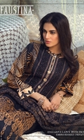 -Printed Embroidered Luxury Lawn Shirt. -Printed Embroidered Chiffon Dupatta. -Ribs Cambric TROUSER.
