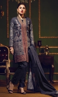 Shirt : Two Tone Dyed Yarn Jacquard Shirt with Heavy Embroidered Front Dupatta : Two Tone Jacquard Dupattas Trouser : Textured Jacquard Trouser.