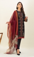 Shirt : Lawn Embroidered Front with Digital Printed Back & Sleeves Dupatta : Organza Khaadi Dupatta Trouser : Dyed Cambric Trouser