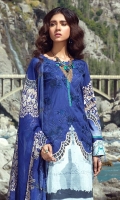-Embroidered Cambric Shirt - Printed Chiffon Dupatta -Dyed Cambric Trouser