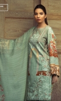 Shirt : Printed Jacquard Cambric Shirt with Embroidered Front.  Dupatta : Printed Chiffon Dupatta Trouser : Dyed Trouser