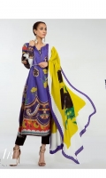 Digital printed shirt on Lawn Fabric with pure lawn printed dupatta.