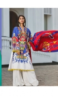 Digital printed shirt on Lawn Fabric with pure lawn printed dupatta.