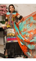 Digital printed shirt on Lawn Fabric with lawn printed dupatta.