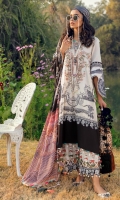 Printed Embroidered Shirt Front On Dobby 1.15 meters Printed Shirt Back On Dobby 1.15 meters Printed Sleeves On Dobby 0.65 meter Digitally Printed Dupatta On Silk 2.5 meters