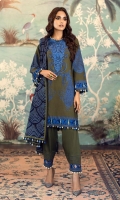 Paste Printed  Shirt Front On Slub	1.20 meters Paste Printed Shirt Back On Slub	1.20 meters Paste Printed Sleeves On Slub	0.65 meter Embroidered Neck On Organza	  Printed Kani Shawl	2.5 meters Dyed Pants On Cotton	2.5 meters