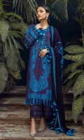 Slub Dyed And Embroidered Shirt Front	1.25 meters Embroidered Neck Line On Lawn 	1 piece Slub Dyed And Embroidered Sleeves 	0.65 meter Embroidered Border On Organza	1 meter Slub Dyed Back 	1.25 meters Flatbed Printed Kaani Shawl 	2.5 meters Dyed Cotton Tensile Pants 	2.5 meters