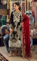 Paste Printed  Shirt Front On Slub	1.20 meters Paste Printed  Shirt Back On Slub	1.20 meters Paste Printed Sleeves On Slub	0.65 meter Embroidered Neck On Lawn	  Embroidered Daman On Lawn	  Printed Blend Pashmina Shawl	2.5 meters Dyed Pants On Cotton	2.5 meters