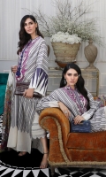 Woven front: 1.25m Woven back: 1.25m Woven sleeves: 0.75m Embroidered neck on lawn. Printed borders: 3m Dyed cotton pants: 2.5m Digitally Printed tissue silk Dupatta : 2.5m Fabric Lining: 2.5m