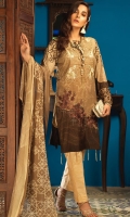 Shirt : Printed Lawn Shirt with Embroidered Front.  Dupatta : Printed Chiffon Dupatta Trouser : Printed Cambric Trouser.