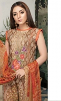 Digital Printed Lawn Shirt With Embroidery Printed Chiffon Dupatta Dyed Trouser
