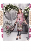 03 pcs unstitched digital printed & embroidered Linen with digital printed Chiffon dupatta 