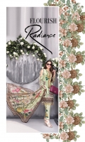 03 pcs unstitched digital printed & embroidered Linen with digital printed Chiffon dupatta 