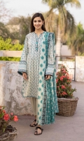 Shirt Printed Textured Lawn Shirt Front & Back 2.3m Printed Textured Lawn Shirt Sleeves 0.7m Color: Off White Fabric: Textured Lawn  Dupatta Printed Fine Voile Dupatta 2.5m Color: Multi Fabric: Fine Voile