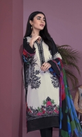 Details: Printed & Embroidered Front, Printed Back, Full Sleeves, Y Neckline Color: White Fabric: Textured Lawn  Viscose Chiffon Dupatta Color: White