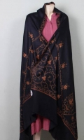 Kashmiri Pashmina Wool All Over Embroidered Shawl