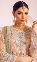embroidered net unstitched 3pc suit