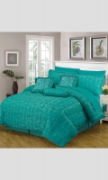 Bed N Bag Comforter Set 1 Comforter (Jacqaurd Fabric) 1 Dyed Bed Sheet Set (T180 PC / 50% POLYETER 50% COTTON) 2 Pillow Covers (T180 PC / 50% POLYETER 50% COTTON)