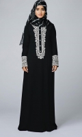 Formal Crepe Stitched Abaya Picasso Black