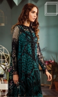 Shirt Fabric: Net *Front Embroidered Neckline - One Piece *Embroidered Front - 1.25 Meters *Embroidered Back - 1.25 Meters *Embroidered Border - 1.8288 Meters *Embroidered Sleeves - 0.65 Meters *Cotton Silk Dyed Slip - 0.9 Meters *Embroidered Silk Dyed Trousers - 2.50 Meters *Heat Set Dupatta - 2.50 Meters