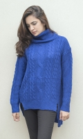 Turtle neck with woven detailing on front  SIZE