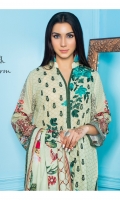 Embroidered Digital Printed Lawn Front Digital Printed Lawn back Digital Printed Lawn sleeve Digital Printed Lawn Dupatta Dyed Lawn Trouser