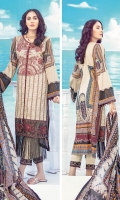 Digital Printed Embroidered Front – 1.25 M Digital Printed Back – 1.25 M Digital Printed Sleeves – 0.66 M Digital Printed Lawn Dupatta – 2.5 M Dyed Cambric Trouser – 2.5 M Front Border – 0.85 M Sleeves Border – 1.10 M Duapatta Lace – 7.9 M